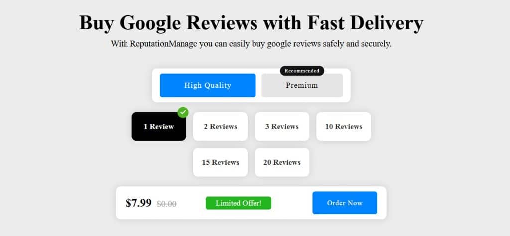 Buy Google Reviews ReputationManage